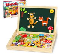 Jojoin 130 Pièces Puzzles en Bois Magnétique 2026 Nouveau Jouet Montessori | Double Face Aimanté Modèle de Fruits Animaux Mignons - Jouet Educatif Enfant 3 Ans Plus