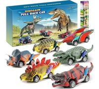 Jojoin Dinosaure Voiture Jouet - 6 Pack Dinosaure Voitures Jouet Friction avec Unique Tapis de Jeu Activité - Cadeaux de Jouets éducatifs pour Enfants Garçon Fille 3 4 5 6 7 8 Ans HW00670
