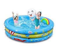 Jojoin Pataugeoire Gonflable avec Jouet de Piscine d'eau Gonflable Arc-en-Ciel, pour Enfants intérieur et extérieur (120 cm * 30 cm)