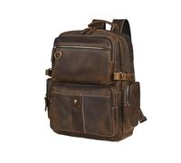 JOJOJ Sac À Dos En Cuir For Homme, Grande Capacité, Style Rétro, En Cuir De Vachette.