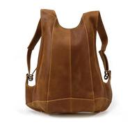 JOJOJ Sac à dos en cuir for homme, sac à dos simple en cuir de vachette for homme(Brown)