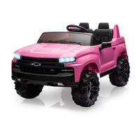 Jojoka Chevrolet Silverado Voiture pour bébé 2 places 24 V avec télécommande parentale, 4 suspensions à ressort, musique sans fil, voiture électrique pour enfants âgés de 3 à 8 ans, rose