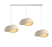 JOJOM Lampe Suspension Moderne Style Wabi-sabi suspensions d'éclairage Trois têtes Polyéthylène luminaire Beige jaune Hauteur Ajustable Convient Pour Chambre Coucher Salon Salle Manger(B1)