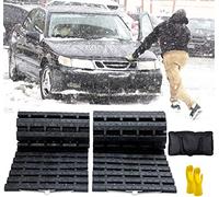 Jojomark Lot de 2 tapis de traction pour pneus, appareils d'urgence portables pour neige, glace, boue et sable utilisés pour voiture, camion, camionnette, camionnette ou véhicule de flotte