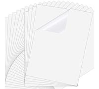 Jojomino Lot de 25 feuilles de papier autocollant à jet d'encre 21,6 x 29,6 cm - Film transparent imprimable - Séchage - Pour imprimantes à jet d'encre