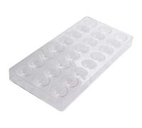 Jojomino Moule à chocolat en polycarbonate avec 24 trous en de demi-sphère