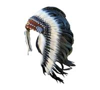 jojomis Chapeau de chef indien à plumes pour homme et femme avec ajustement réglable pour scène, spectacles, photographie, 80 x 45 cm
