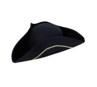 jojomis Chapeau de pirate décoratif pour adultes, hommes, femmes, spectacle, spectacle, jeu de rôle, chapeau tricorne accessoire de costume - Noir