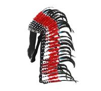 jojomis Coiffe indienne de chef indien, accessoire de déguisement avec plumes artificielles, accessoire de déguisement pour cosplay, danse