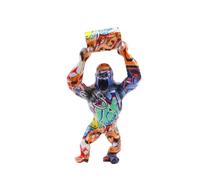 jojomis Figurine Gorilla en résine - Sculpture animale - Décoration d'intérieur - Tentation gourmande - 22 x 10 x 40 cm