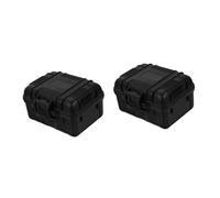 jojomis Lot de 2 petites boîtes de rangement - Sac à outils noir pour accessoires de voyage - Étui de transport multifonction résistant aux chocs, organisateur de câbles, boîte à outils, valise de