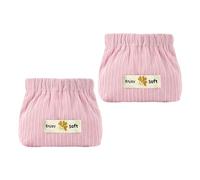 jojomis Lot de 2 trousses de rangement en velours côtelé à fermeture automatique pour écouteurs, rouge à lèvres, clés, parfum 13 x 5 x 12 cm, rose, 1