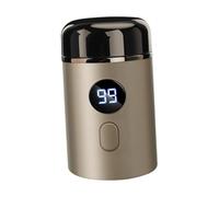 jojomis Mini rasoir électrique pour le visage, la barbe, la voiture, le bureau, les voyages avec affichage numérique, rechargeable par USB, doré