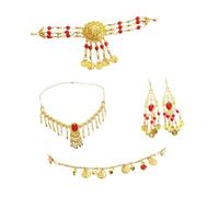 Jojomis Parure Danse Indienne - Collier et Boucles d'Oreilles - Accessoire Festif pour Mariage et Cérémonie - Bijoux Ethnique Élégant- Boucles D'oreilles À Crochet