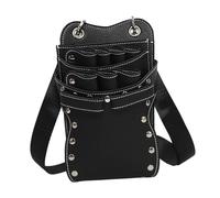 jojomis Pochette pour ciseaux de coiffeur avec ceinture d'épaule en cuir PU pour barbier, toiletteur d'animaux de compagnie, 11 x 4 x 21 cm, BALCK, 1