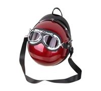 Jojomis Sac en Forme de Casque Sac à Bandoulière Créatif Polypropylène 9.06x6.30x10.04 inch pour Hommes Cyclisme Voyage Shopping Fête- Rouge