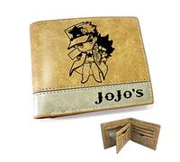 JoJo's Bizarre Adventure Anime Portefeuille Porte-monnaie en cuir PU Porte-monnaie court à deux volets pour hommes