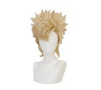 JOJO's Bizarre Adventure César Anthonio Zeppeli Cosplay Perruque Blonde Cheveux en fibre résistante à la chaleur + perruque Cap Party Anime Accessoires Hommes
