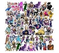 JoJo's Bizarre Adventure Lot de 50 autocollants en vinyle imperméable pour bouteille d'eau, ordinateur portable, téléphone, PVC