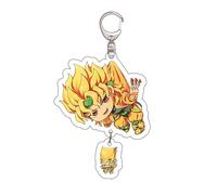 JoJo's Bizarre Adventure Porte Clé Anime Dio Brando Cosplay Figure Acrylique Porte Clé Accessoires Joseph Joestar Pendentifs Décorations Sac à Dos,Taille Unique