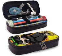 Jojo's Bizarre Dio Trousse En Cuir Haute Capacité Pour Crayons, Stylos, Articles De Papeterie, Sacs Fonctionnels À Double Fermeture Éclair Pour Maquillage, Pièces De Monnaie