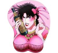 JoJo's JosephJoestar Tapis de souris 3D Repose-poignet Rose Jo Jo Bizarre Adventure Tapis de souris pour ordinateur portable PC bureau 5,5 cm x 21,5 cm Utilisé au bureau, à la maison, etc. (couleur :