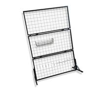 JOJTETTY Panneau Mural Grid Stand, Panneau Mural de Grille à Rack de Vente au détail avec Base et Roues de Lacets, écrans de Grille pliants Noir 150highand100wide