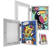 Jokapy 2Pcs Cadre Dessin Enfant à Changer, D'art pour enfant, Ouverture Frontale A4 Stockage Photo D'œuvres Peut Accueillir 100 Œuvres (Blanc, 2Pcs)