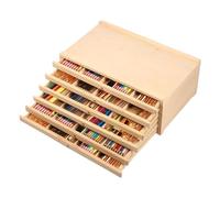 Jokapy Boîte de rangement en bois 4/6 tiroirs avec cloisons amovibles - Boîte de rangement multifonction en bois - Boîte de rangement pour marqueurs, crayons, stylos, pinceaux