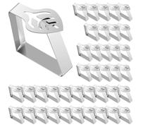 Jokapy Lot de 40 pinces à nappe en acier inoxydable - En forme de feuille - Pour la maison, les fêtes, les restaurants, les mariages - Argenté