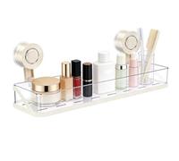 Jokapy Panier de douche à ventouse avec trou d'écoulement, étagère de douche sans perçage, en acier inoxydable, blanc, amovible, capacité de charge, pour salle de bain, balcon, cuisine