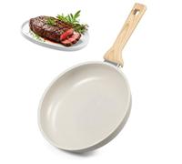 Jokapy Poêle à Frire Antiadhésive 24/26CM, Poêle Anti Adhesive avec Poignée Résistante à Chaleur, Revêtement de Granit, Casseroles en Pierre, sans PFOA, Compatible Toutes les Cuisines(26cm)