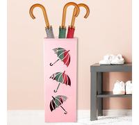 Jokapy Porte-parapluie au design moderne, étanche et antirouille, support de parasol en métal pour extérieur/intérieur pour la maison, le bureau, le couloir, l'entrée, 42 x 16 x 16 cm (rose)