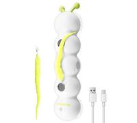 Jokapy Smart Cat Toy - Jouet interactif pour chat - Design de ver - Rechargeable - Avec paroi ventouse et fenêtre - Pour l'ennui - Blanc - Vert