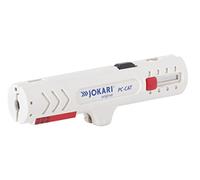 Jokari 30161 PC CAT Dénudeur de câble adapté pour câbles ronds, Câble CAT5, Câble CAT6, Câble CAT7, Câble à paire torsadée 4.5 à
