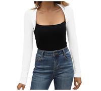 JokeLomple Cardigan Boléro Long Femme - Boléro Tricoté au Crochet et Dentelle Boléro Au Crochet Léger Plage Châle Cardigan Ouvert sur Le Devant Gilet Chauffant Couleur Unie Manche Maille Vintage Tops