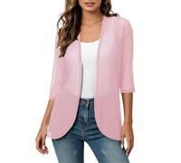 JokeLomple Cardigan Mousseline Transparent Fluide, élégant Casual léger