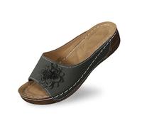 JokeLomple Ces élégantes Chaussures compensées à Bout Ouvert pour Femmes, avec Dessus en Cuir et Chaussons Fleuris, sont des Chaussures Confortables et Pleines de tempérament.36