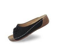 JokeLomple Ces élégantes Chaussures compensées à Bout Ouvert pour Femmes, avec Dessus en Cuir et Chaussons Fleuris, sont des Chaussures Confortables et Pleines de tempérament.36