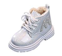 JokeLomple Chaussure Bebe Bottes - Fourrée Chaussures d'hiver Bottines Douces et Chaudes Filles Bottes de Neige Imperméable Antidérapant Lumières dans la Semelle Garçon Fille Bottes à Lacets