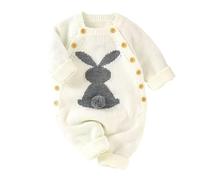 JokeLomple Combinaison Pull en Tricot à Manches Longues pour Nouveau-né, Fille ou garçon, Motif Lapin de Pâques16