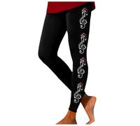 JokeLomple Legging de Noël pour Femmes - avec Motif de Noel Imprimé Contrôle du Ventre Pantalon de Noël Femmes Collants d'hiver avec Intérieur en Polaire Jogging Noel Rigolo Imprimé