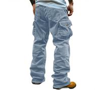 JokeLomple Men's Fall and Winter Corduroy Casual Retro Loose Work Pants Leg Elastic Windproof Design Casual Pants Pocket Casual Pants