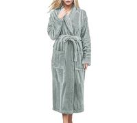 JokeLomple Peignoir Homme et Femme - Robe à Col V Peignoir Bain Absorbant Deux Poches et Ceinture Ajustable Ceinture - Doux Peignoir Fin et Doux Moelleux Éponge Douce Coton Chemise de Nuit