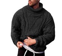 JokeLomple Pull Homme 2024 Tendance - Haut Décontracté en Tricot Couleur Unie Pull Ras-du-Cou Torsadé Hommes Pull en Cachemire Hommes Pull Chaud Hommes Vêtements Pulls Fin Sweatshirts Légers