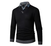 JokeLomple Pulls Homme - Pull Haussement Dépaules Homme Pull en Tricot Chemise à Manches Longues Confortable à Porter à L'intérieur Vêtements Décontractés ou Habillés Pulls Fin Sweatshirts Légers