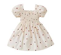 JokeLomple Robe Enfant Fillette de Bas Age - Été Robe de Voyage Élégant Imprimé Papillon Enfant Fille Ensemble Robe A Volant Superposé Femme Dentelle Salut-Bas Dos Creux Vacances Cadeau 8-12 Ans