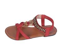JokeLomple Sandales pour femmes pour l'été, style bohème, chaussures plates à bout ouvert, parfaites pour un usage quotidien et les sorties à la plage, idéales pour être associées à un jean