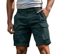 JokeLomple Short Cargo Ample et délavé pour Homme, Pantalon d'été Confortable, Extensible et Respirant, idéal pour la randonnée et Les