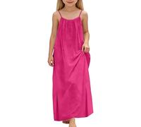 JokeLomple Vestito estivo Senza Maniche Con spalline sottili per bambine, Gonna fluida e Tasche, per Outfit Casual da Gioco